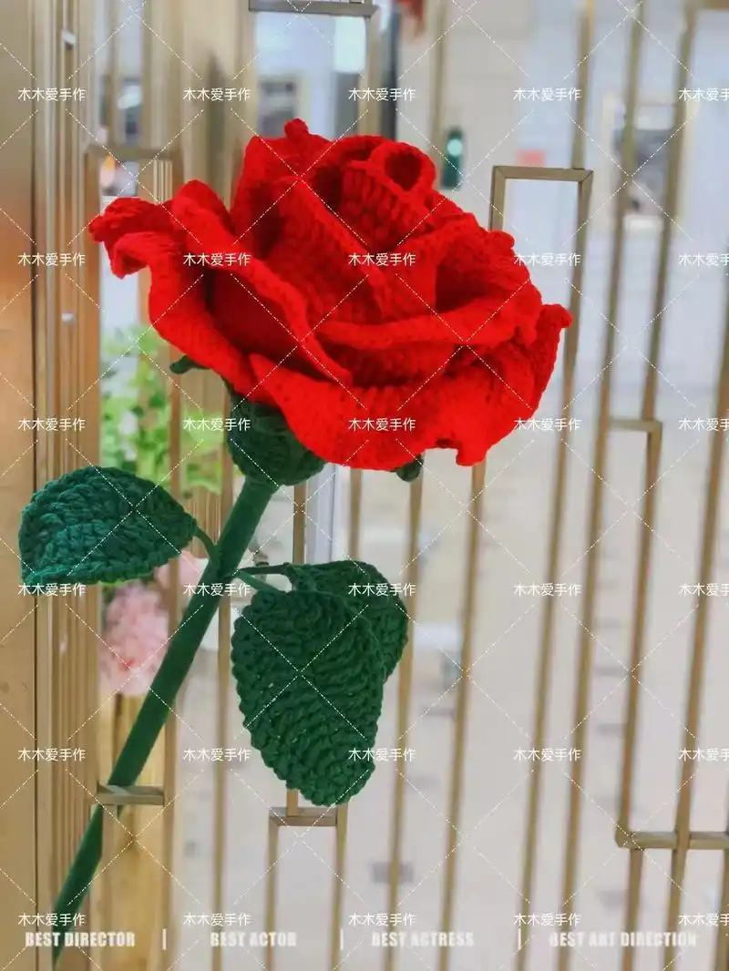 最近很火的超大泰国玫瑰附上图解教程#毛线钩织 #玫瑰花钩织教 - 抖音