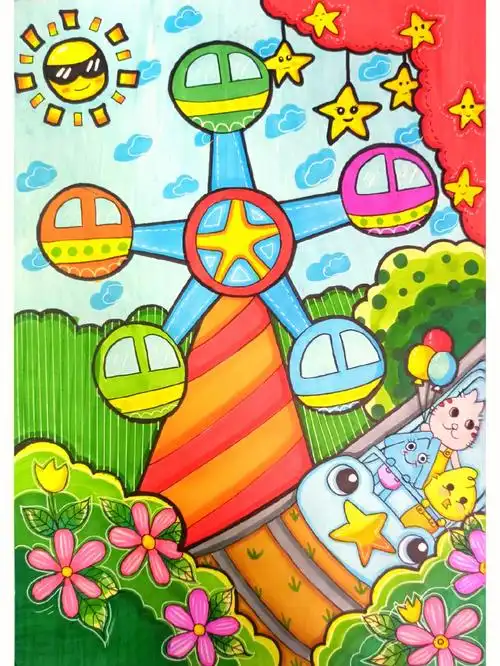 创意儿童画摩天轮