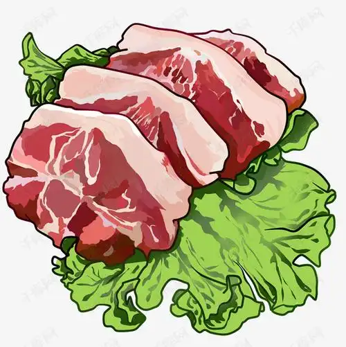 新鲜切块猪肉插画素材图片免费下载-千库网