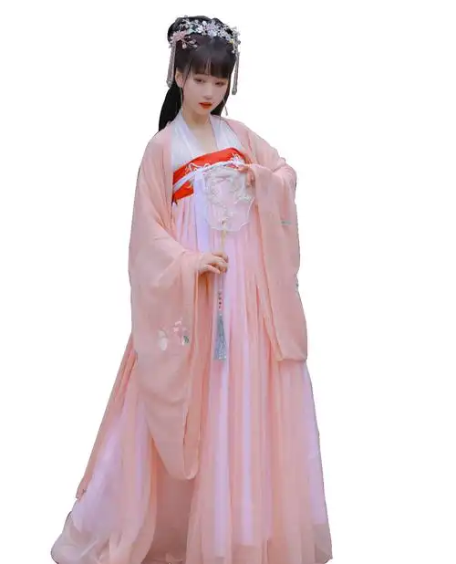 刺绣大袖件套古装襦裙麓集齐胸对襟汉服