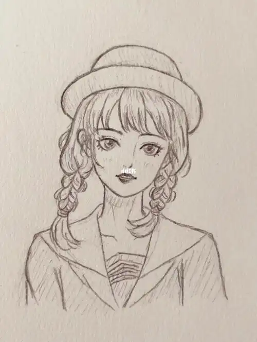 水手服麻花辫女孩