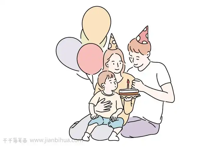 家人简笔画图片,家庭成员简笔画图片,一家人简笔画的画法