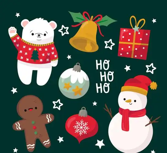 7款可爱圣诞节元素设计矢量素材