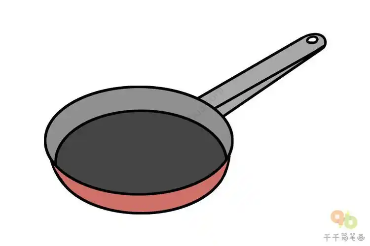 儿童画平底锅简笔画