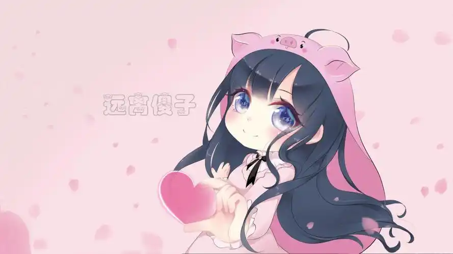 可爱卡通猪猪女孩高清桌面壁纸-卡通动漫-壁纸下载-美桌网