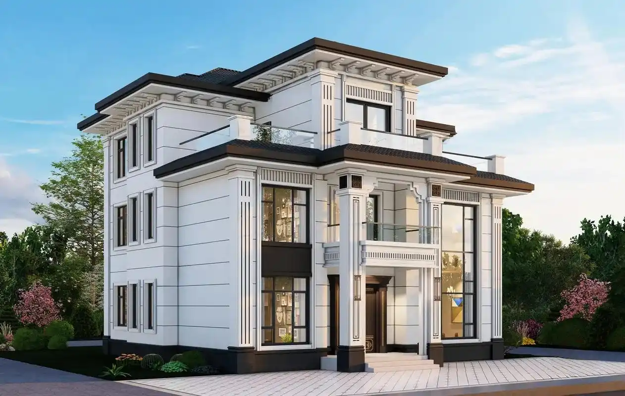 别墅自建房外墙效果图设计