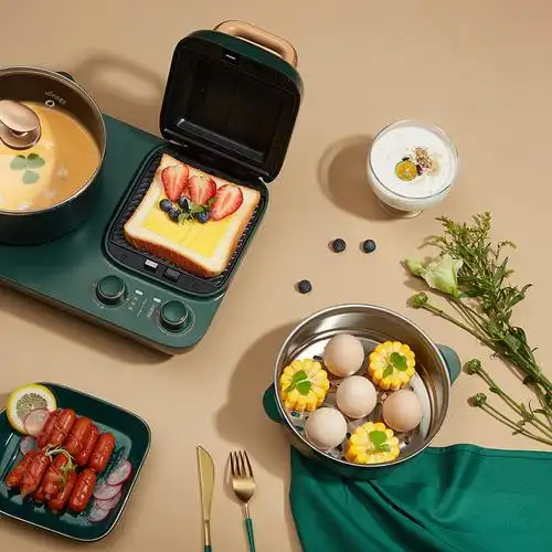 苏泊尔三明治机早餐机家用多功能双盘四合合一小型一体机吐司机