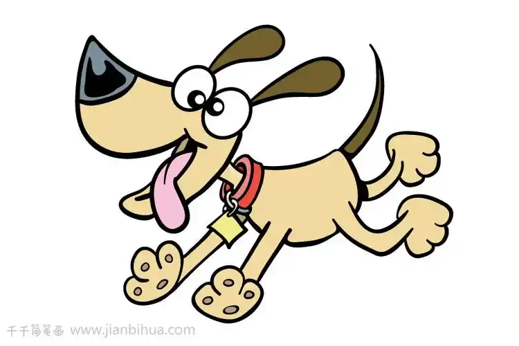 奔跑的小狗简笔画