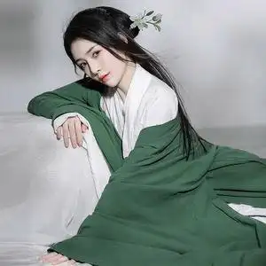绿色汉服女夏季直裾古装广袖流仙裙超仙气飘逸古风改良魏晋南北朝