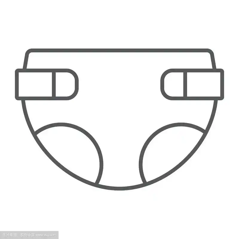 尿不湿细线图标宝宝和尿不湿