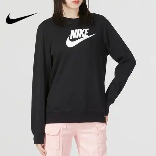 nike耐克卫衣女2023春季新款圆领针织加绒休闲套头衫dq5833010