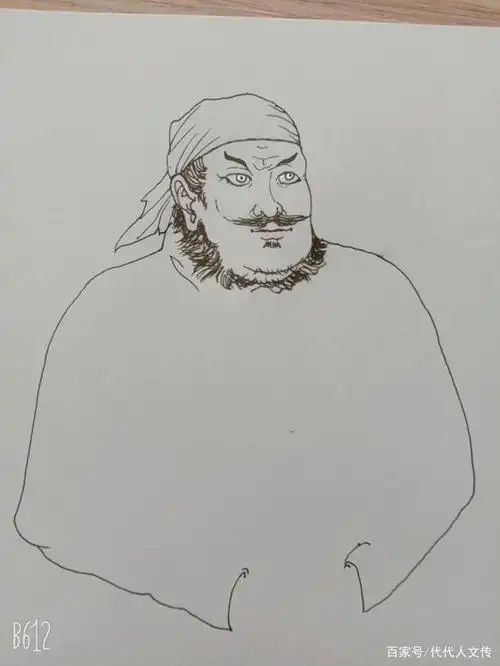 三国名将签字笔画像之张飞