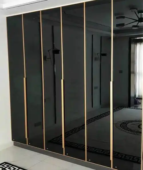 柜门温州极简轻奢窄边开门透明衣柜酒柜钢化玻璃室内门