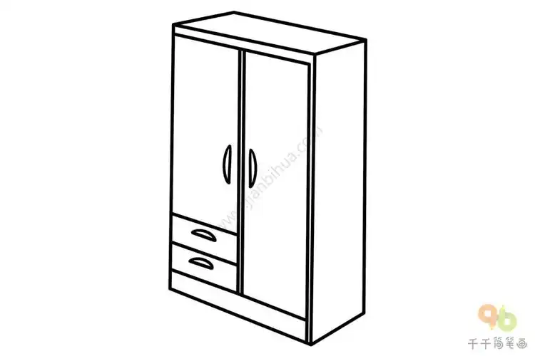 衣柜简笔画教程_生活用品简笔画