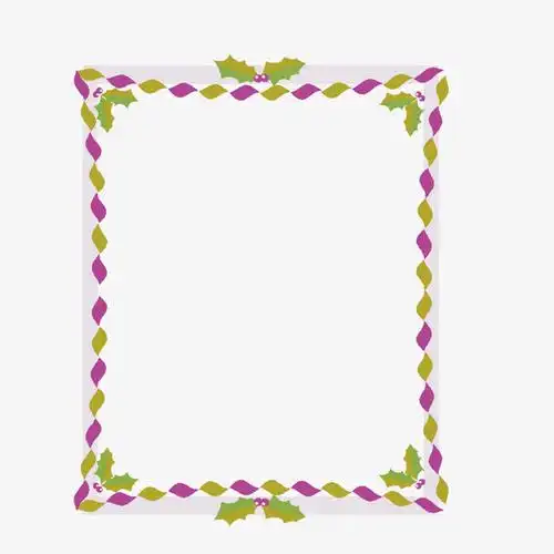 矢量卡通彩色花边矩形边框