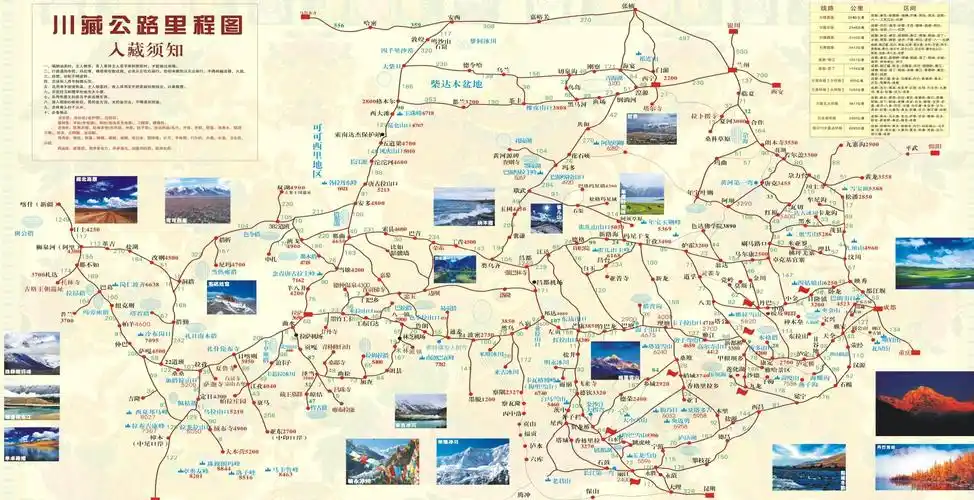 川藏公路里程图(图源网络)