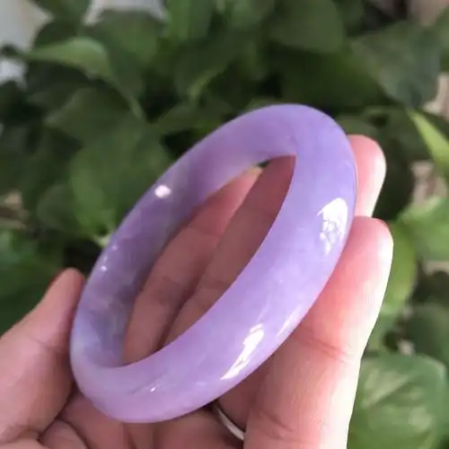 翡翠紫罗兰手镯缅甸玉石翡翠冰糯种紫罗兰玉手环女款饰品