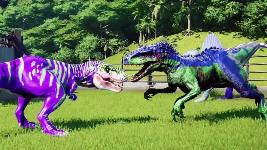 霸王龙 vs 狂暴龙 ~ 侏罗纪世界进化