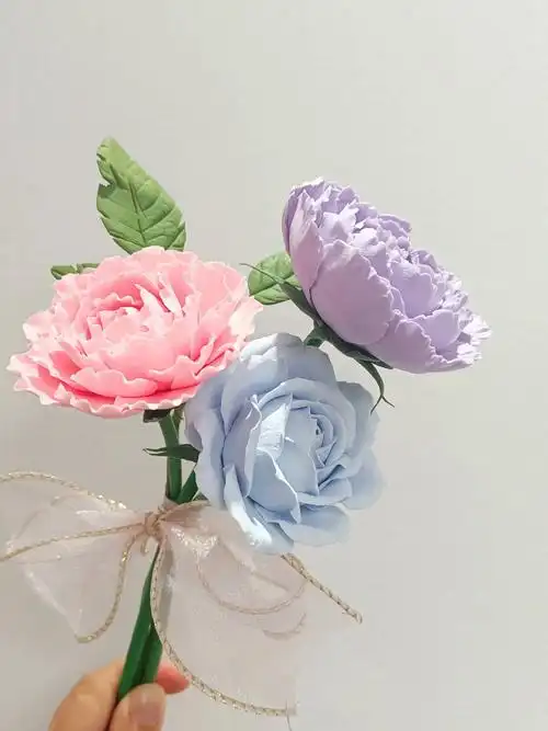 超轻粘土牡丹花制作全过程