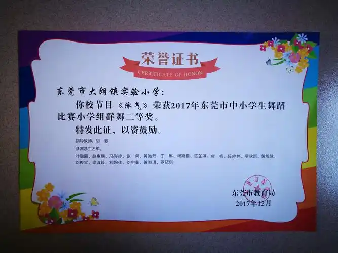 恭喜我校舞蹈队在2017年东莞市舞蹈比赛中荣获小学组群舞二等奖