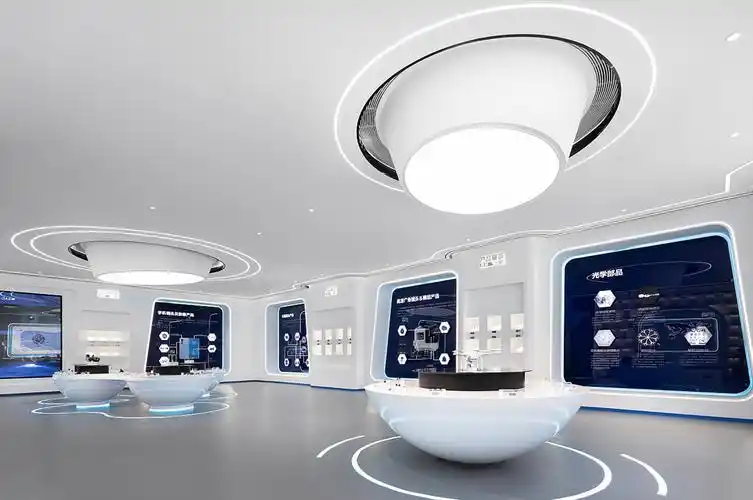 科技企业蓝色未来风格展厅文化墙项目-武汉中涵标识