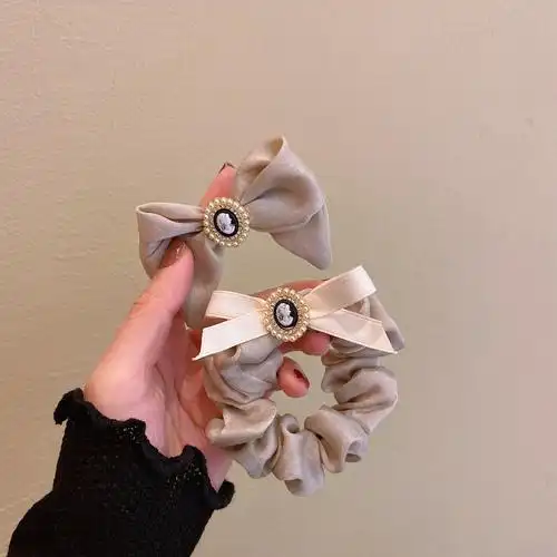 美人头像蝴蝶结头绳温柔的奶米大肠圈发圈发饰发绳韩国发夹头饰女