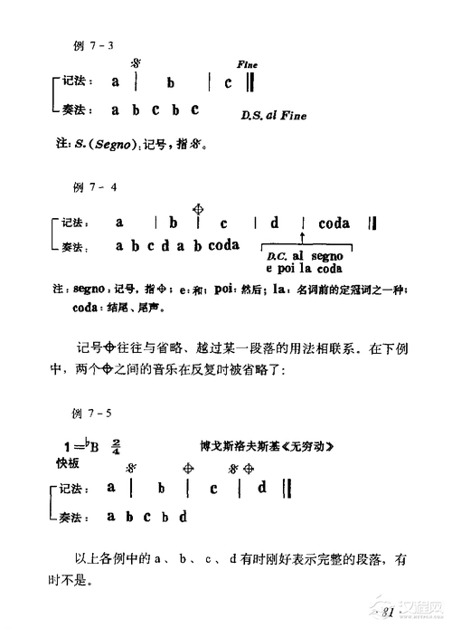 各种记号段落反复记号简谱知识