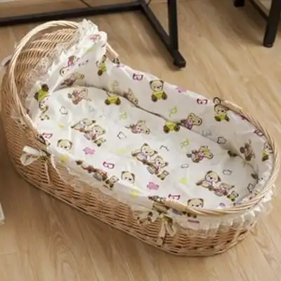 竹编手提智能婴儿床宝宝摇篮无漆新生儿童床