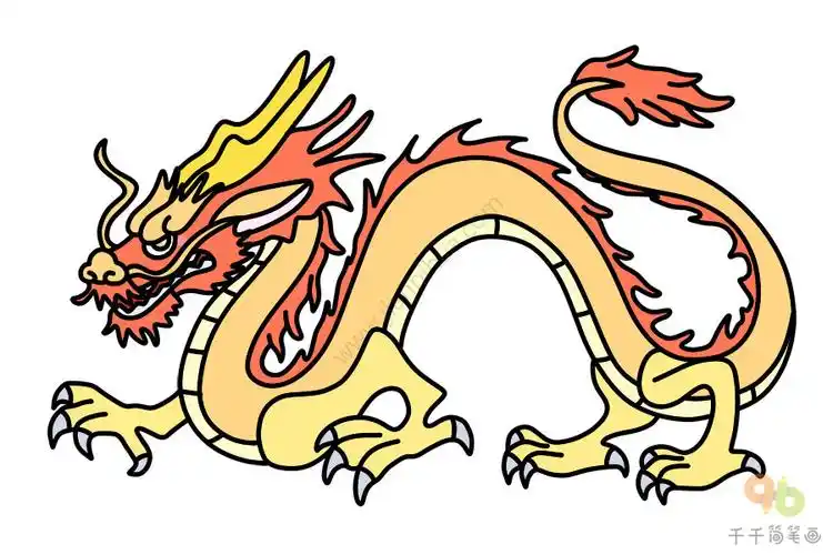 霸气的中国龙简笔画_龙简笔画