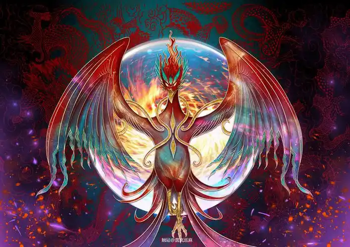 天之四灵·朱雀插画图片壁纸