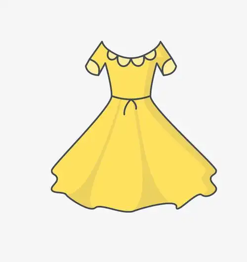 黄色长裙可爱服饰图标