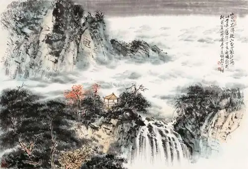 胡念祖 山水 镜片 设色纸本