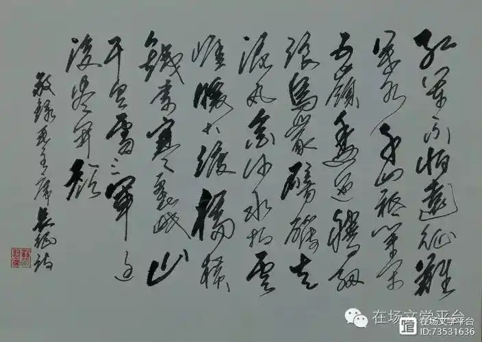 光影入画徐绍君硬笔书法七律61长征