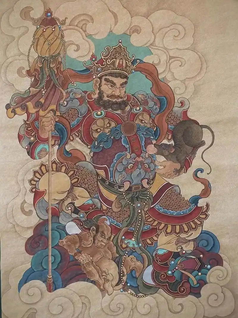 多闻天王#手稿分享 #日式满背 #魔家四将 #四大天王 #流 - 抖音