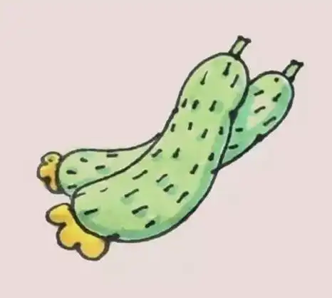 黄瓜彩色画法黄瓜简笔画步骤图解教程