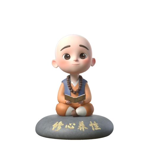 一禅淡定车载摇头小和尚办公室汽车上装饰内小摆件可爱手办公仔