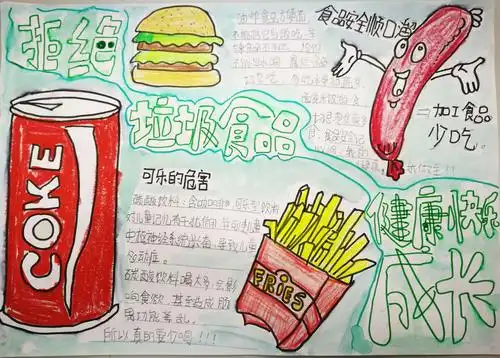 赛事预热第一波～拒绝垃圾食品手抄报赛