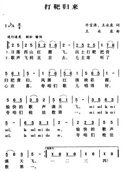 打靶归来练兵比武的胜利之歌