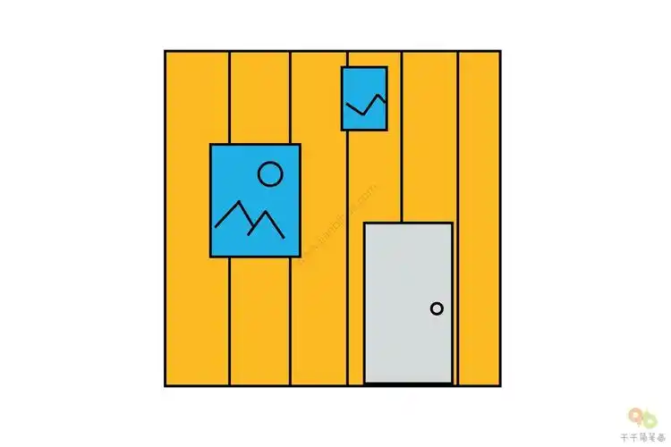 黄色的墙面简笔画