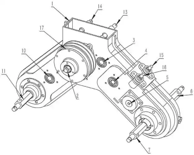 一种带转向装置的四驱微耕机变速箱