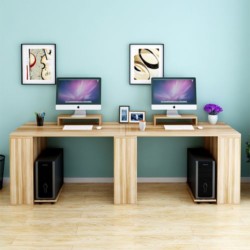 书桌学生双人电脑桌台式家用写字台办公桌书柜组合电脑桌