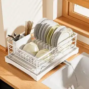 厨房沥水架碗架餐具碗盘收纳盒家用碗筷架子置物架多功能台面晾碗