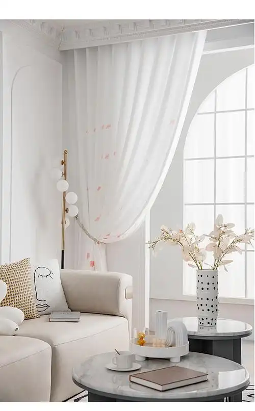 窗帘透光不透人纱帘成品窗纱客厅卧室阳台隔断防晒加厚白纱帘透光不透