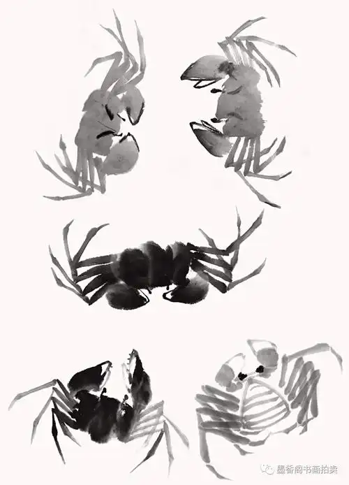 国画教程:写意螃蟹画法步骤