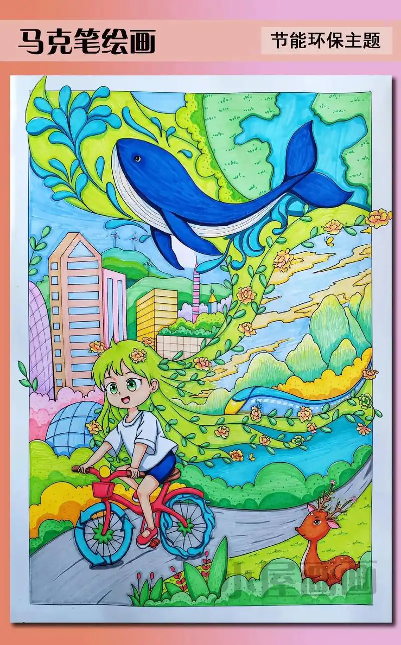 节能环保主题画.绿色生态,环保节约主题画.爱护环境,保护动植 - 抖音