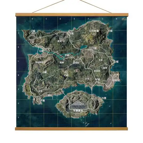 吃鸡手游海岛地图和平精英宿舍网吧房间自贴墙壁纸装饰布海报挂画