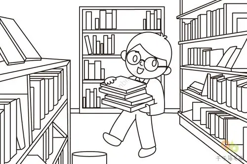 图书馆一角简笔画