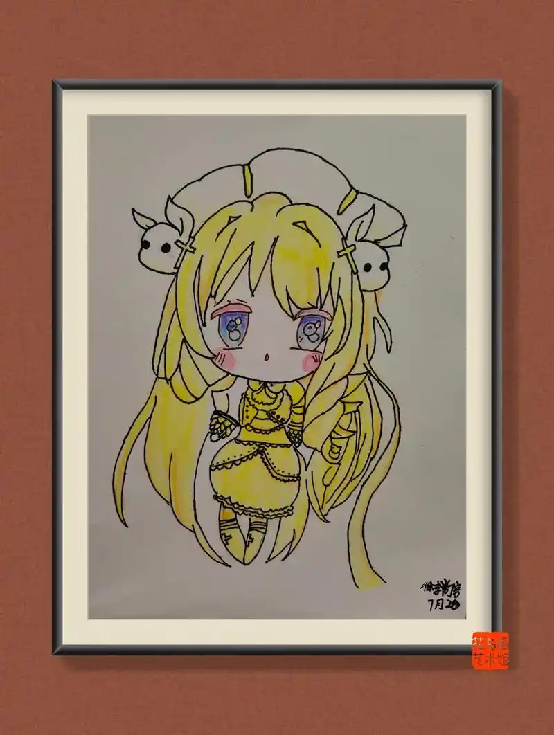 一年级小朋友第一次接触q版人物漫画,效果不错[强]～世间万物 - 抖音