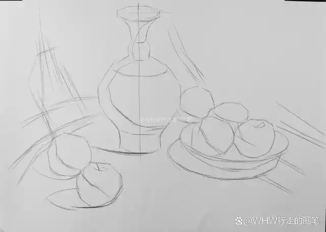 一组静物素描的作画全过程详解