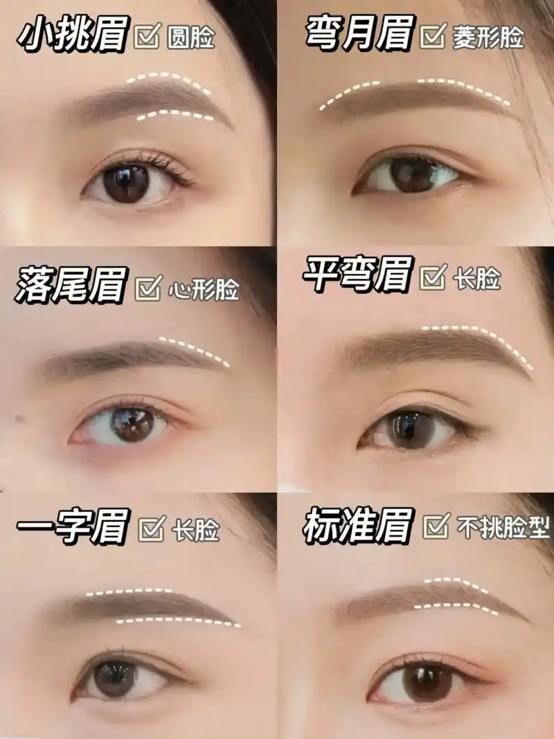 圆脸女士眉型图片大全 - 抖音